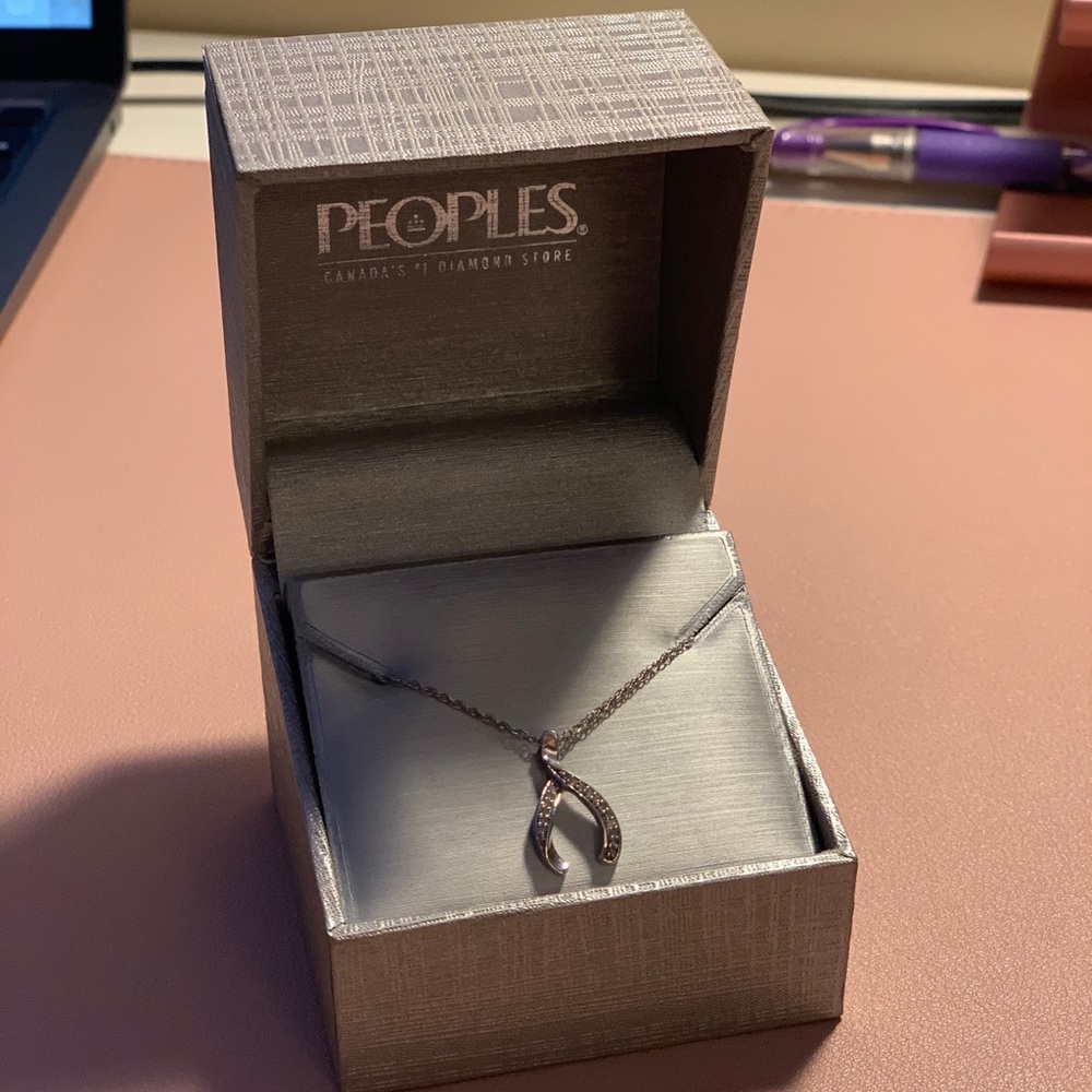 People’s Jewellers diamond wishbone necklace
